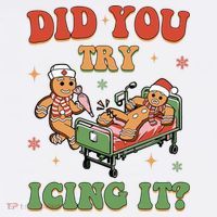 Did You Try Icing It Gingerbread Nurse Funny Christmas Mousepad thumb 1