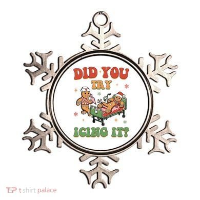 Did You Try Icing It Gingerbread Nurse Funny Christmas Ornament