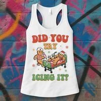 Did You Try Icing It Gingerbread Nurse Funny Christmas Women's Tank Top thumb 3