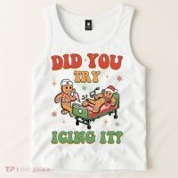 Did You Try Icing It Gingerbread Nurse Funny Christmas Tank Top thumb 2