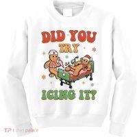 Did You Try Icing It Gingerbread Nurse Funny Christmas Kids Sweatshirt thumb 0