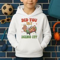 Did You Try Icing It Gingerbread Nurse Funny Christmas Kids Hoodie thumb 2