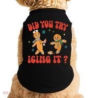 Did You Try Icing It Funny Christmas Nurse Gingerbread Man  Doggie Tank thumb 0