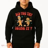 Did You Try Icing It Funny Christmas Nurse Gingerbread Man  Hoodie thumb 2