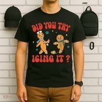 Did You Try Icing It Funny Christmas Nurse Gingerbread Man  T-Shirt thumb 6