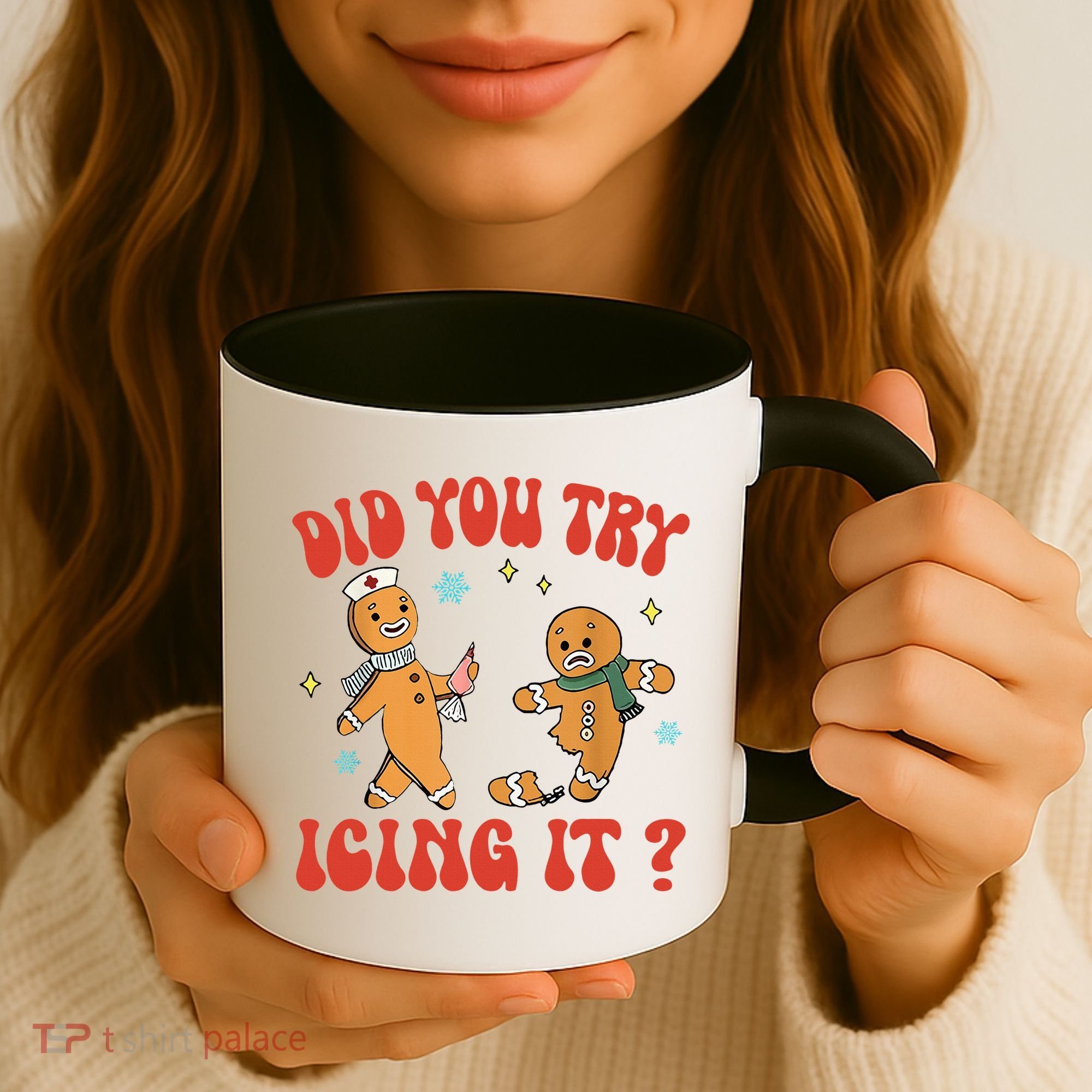 Did You Try Icing It Funny Christmas Nurse Gingerbread Man  Coffee Mug