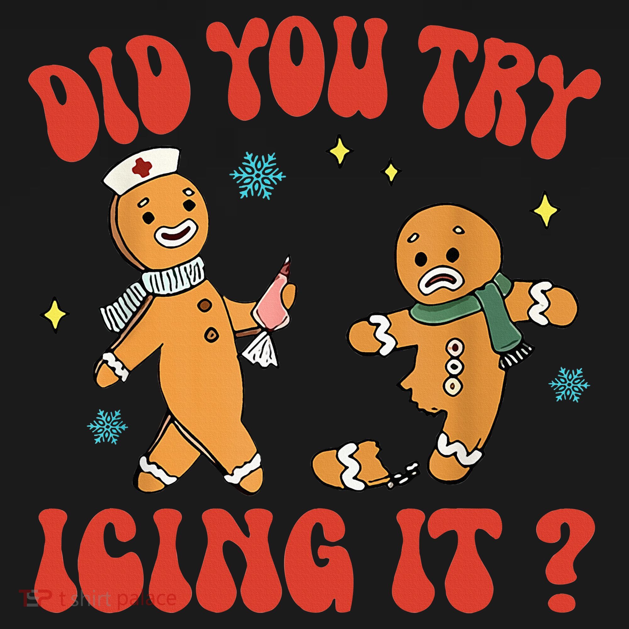 Did You Try Icing It Funny Christmas Nurse Gingerbread Man  Women's Hoodie