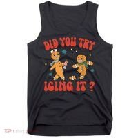 Did You Try Icing It Funny Christmas Nurse Gingerbread Man  Tank Top thumb 0