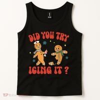 Did You Try Icing It Funny Christmas Nurse Gingerbread Man  Tank Top thumb 2