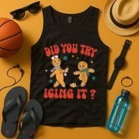 Did You Try Icing It Funny Christmas Nurse Gingerbread Man  Tank Top thumb 4