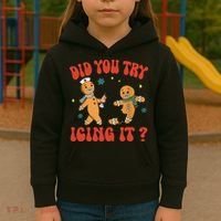 Did You Try Icing It Funny Christmas Nurse Gingerbread Man  Kids Hoodie thumb 3