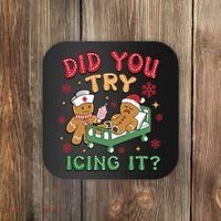 Did You Try Icing It Cute Christmas Coaster thumb 0