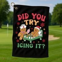 Did You Try Icing It Cute Christmas Golf Towel thumb 1