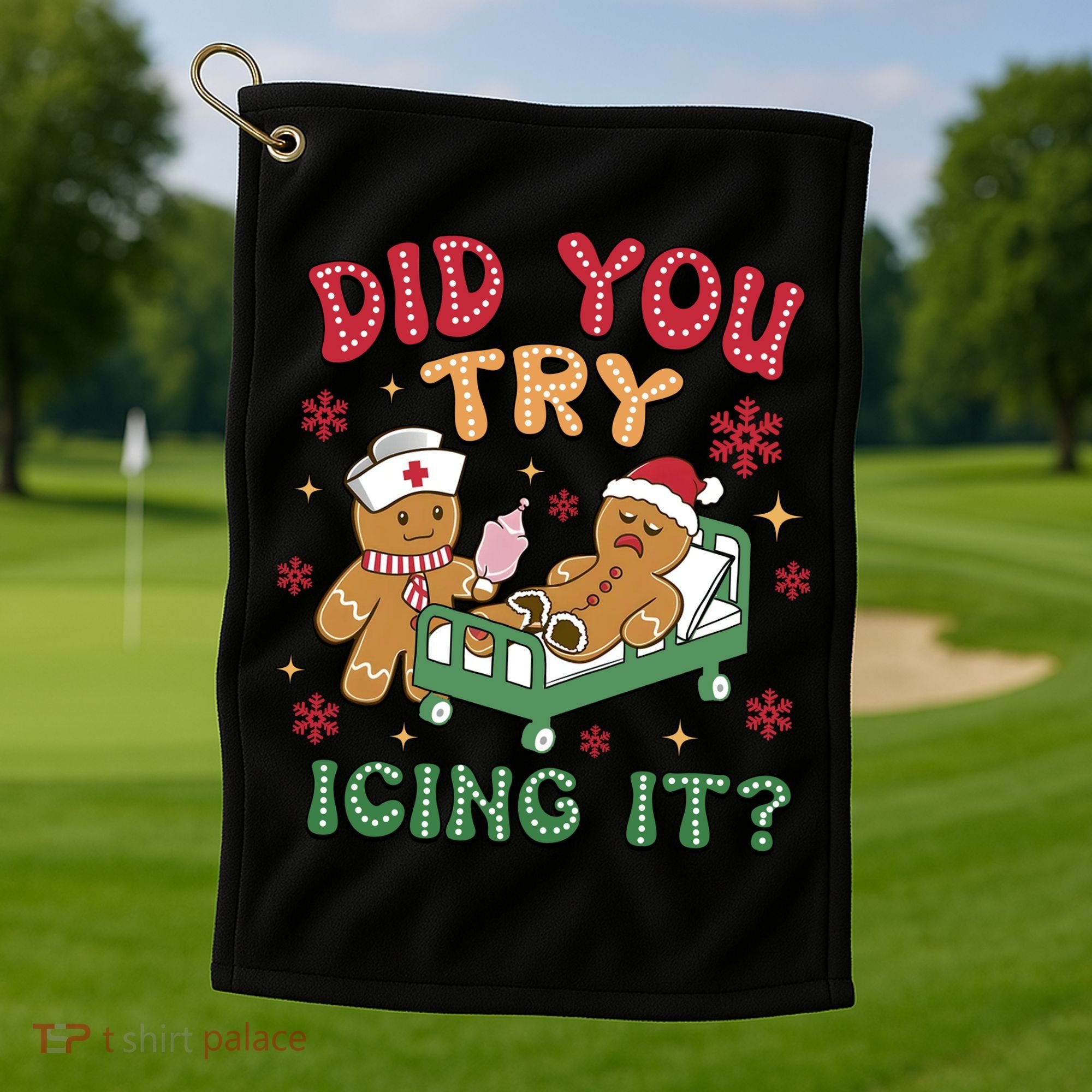 Did You Try Icing It Cute Christmas Golf Towel