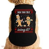 Did You Try Icing It Funny Christmas Gingerbread Cookie Doggie Tank thumb 0