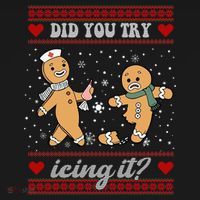 Did You Try Icing It Funny Christmas Gingerbread Cookie Backpack thumb 2