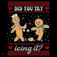 Did You Try Icing It Funny Christmas Gingerbread Cookie Women's Hoodie thumb 2