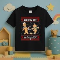 Did You Try Icing It Funny Christmas Gingerbread Cookie Toddler T-Shirt thumb 3