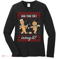 Did You Try Icing It Funny Christmas Gingerbread Cookie Women's Long Sleeve Shirt thumb 0