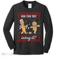 Did You Try Icing It Funny Christmas Gingerbread Cookie Kids Long Sleeve Shirt thumb 0
