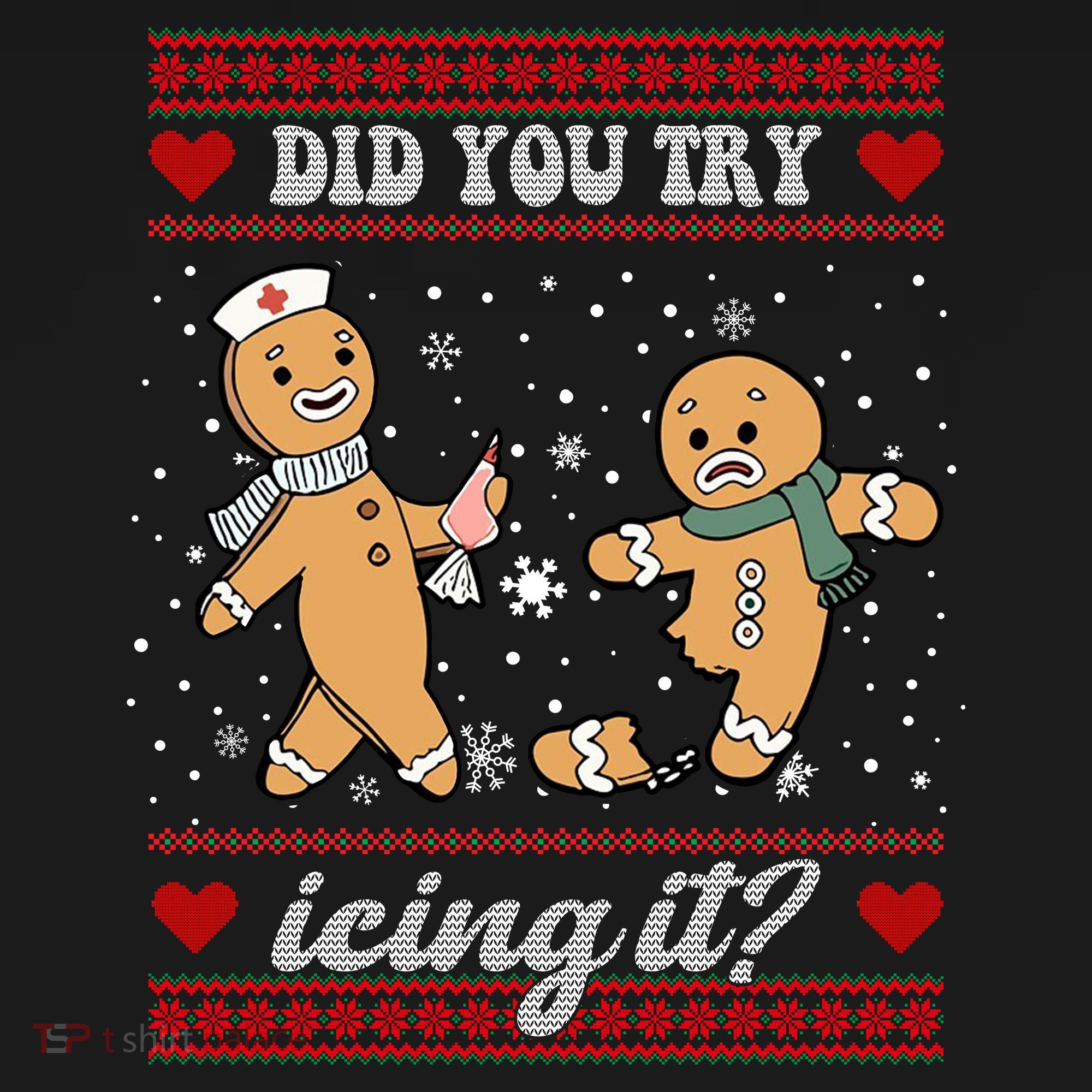 Did You Try Icing It Funny Christmas Gingerbread Cookie Kids Long Sleeve Shirt