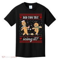 Did You Try Icing It Funny Christmas Gingerbread Cookie Kids T-Shirt thumb 0