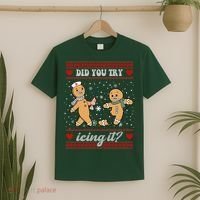 Did You Try Icing It Funny Christmas Gingerbread Cookie T-Shirt thumb 2