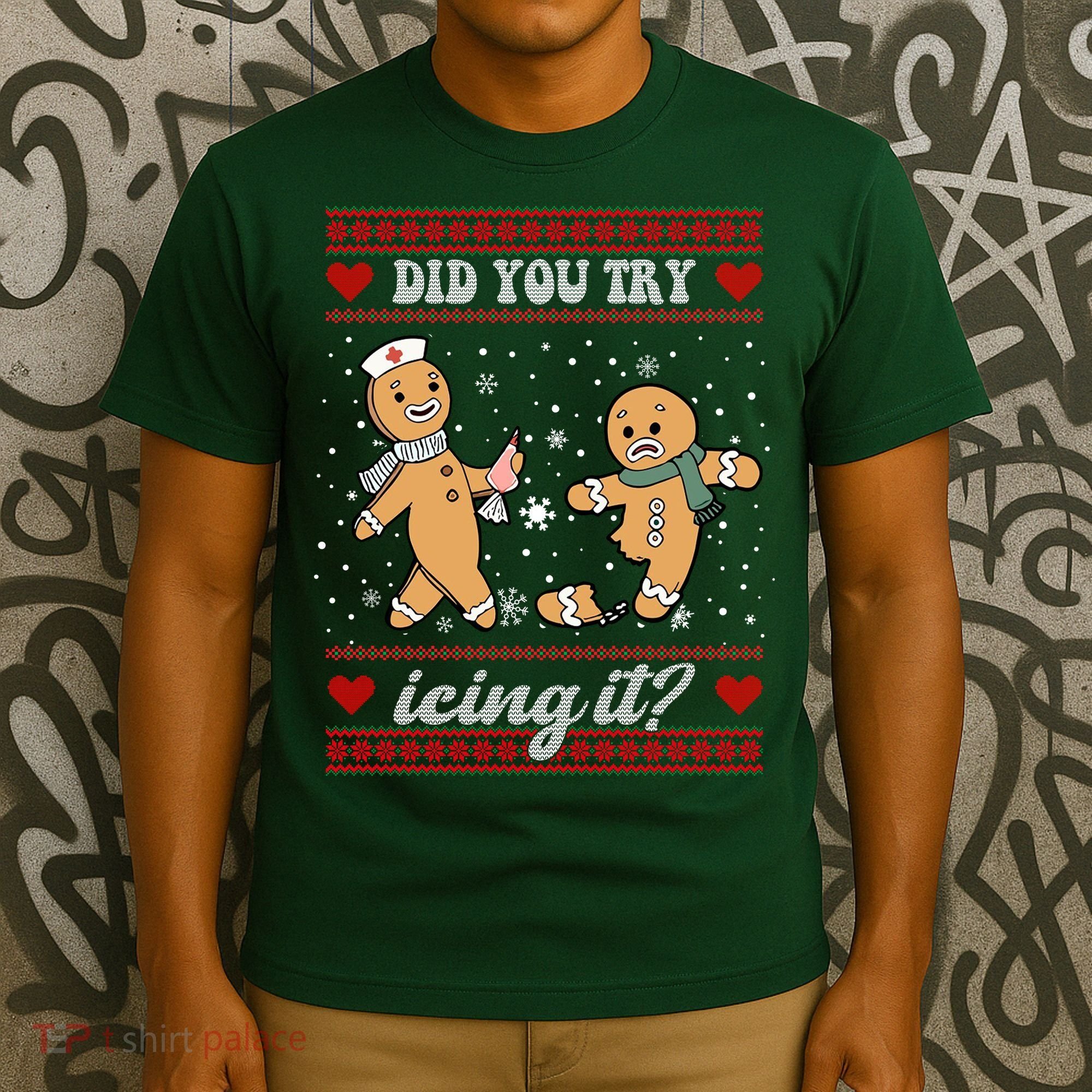 Did You Try Icing It Funny Christmas Gingerbread Cookie T-Shirt
