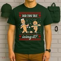 Did You Try Icing It Funny Christmas Gingerbread Cookie T-Shirt thumb 6