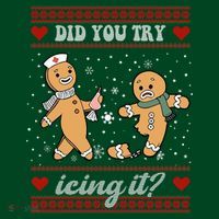 Did You Try Icing It Funny Christmas Gingerbread Cookie Button thumb 1