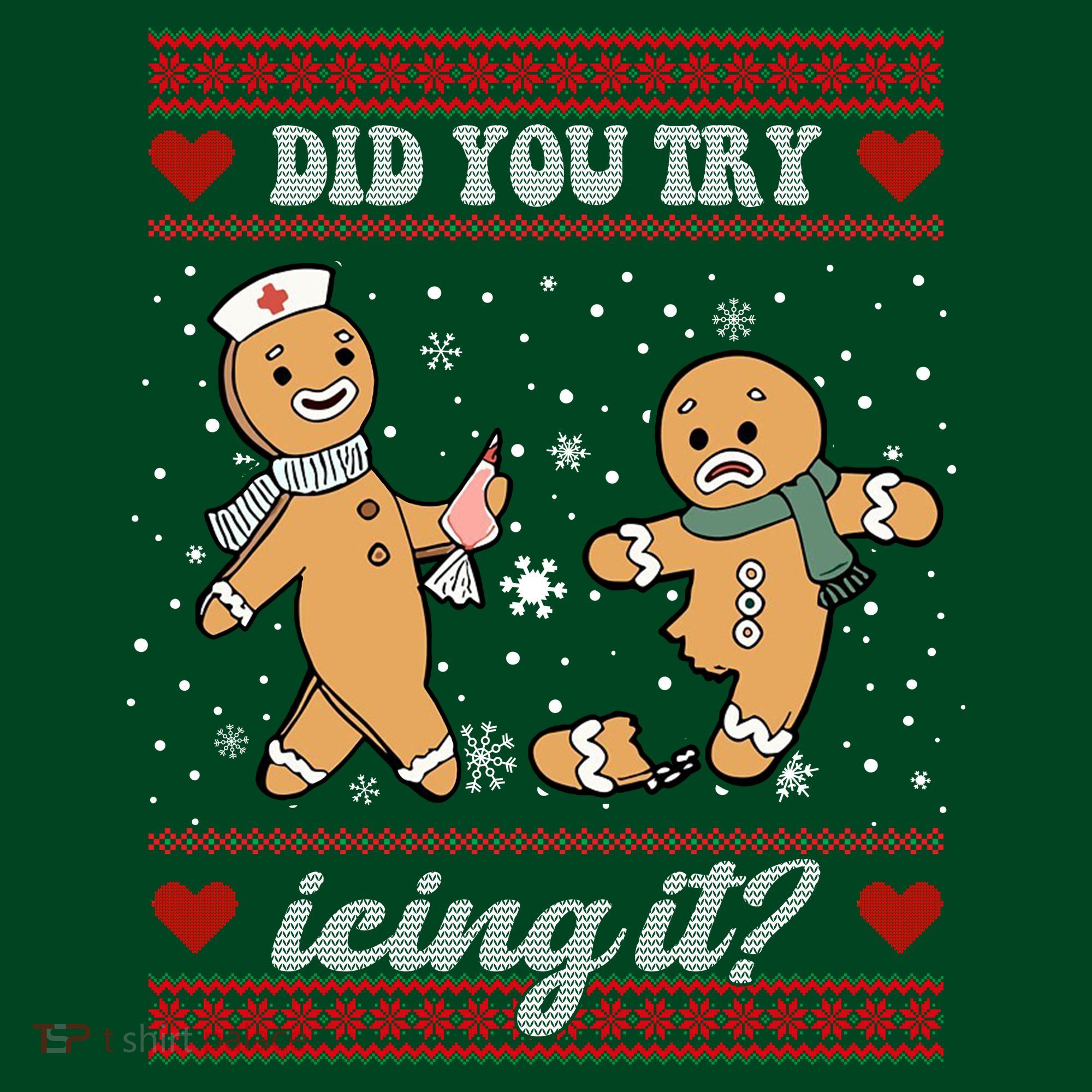 Did You Try Icing It Funny Christmas Gingerbread Cookie Mousepad