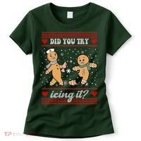 Did You Try Icing It Funny Christmas Gingerbread Cookie Women's T-Shirt thumb 0