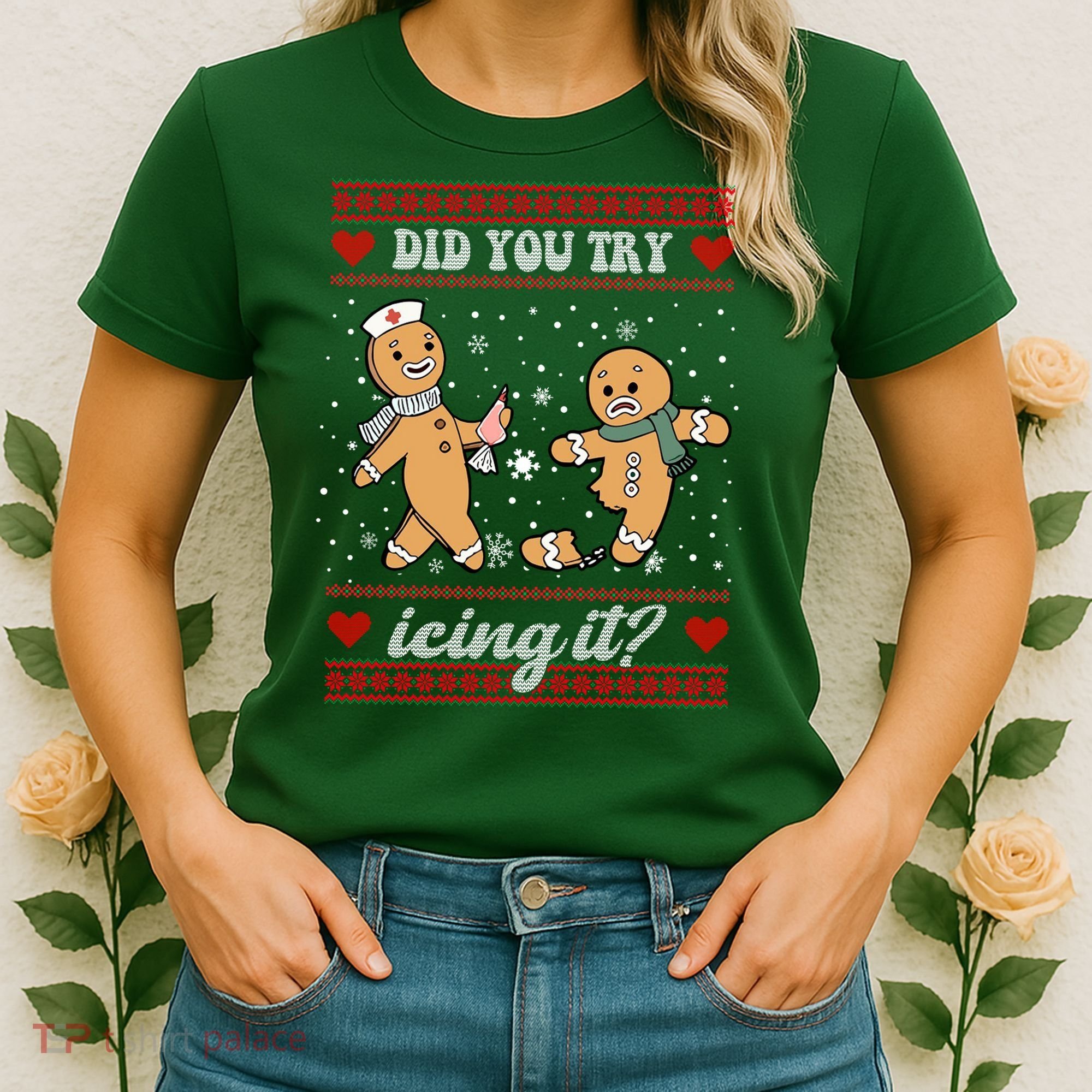 Did You Try Icing It Funny Christmas Gingerbread Cookie Women's T-Shirt