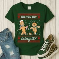 Did You Try Icing It Funny Christmas Gingerbread Cookie Women's T-Shirt thumb 3