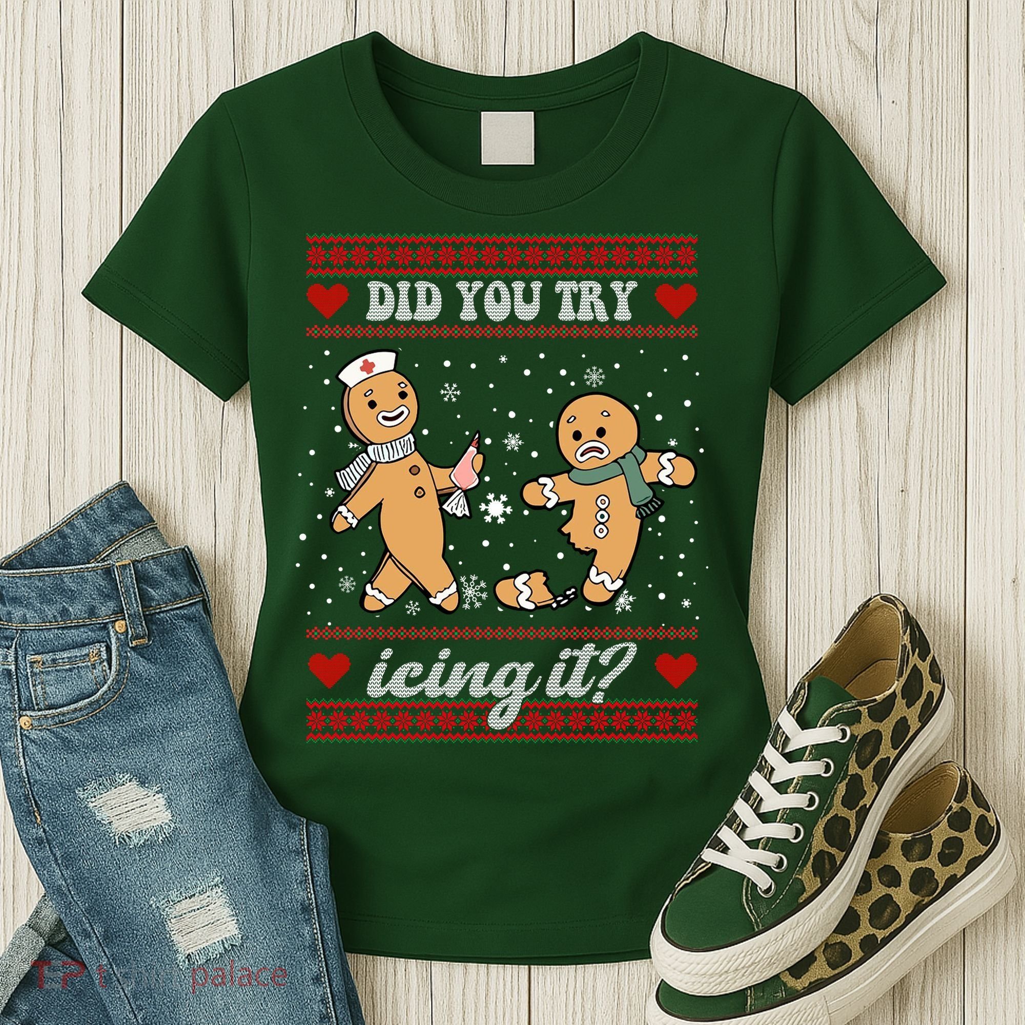 Did You Try Icing It Funny Christmas Gingerbread Cookie Women's T-Shirt