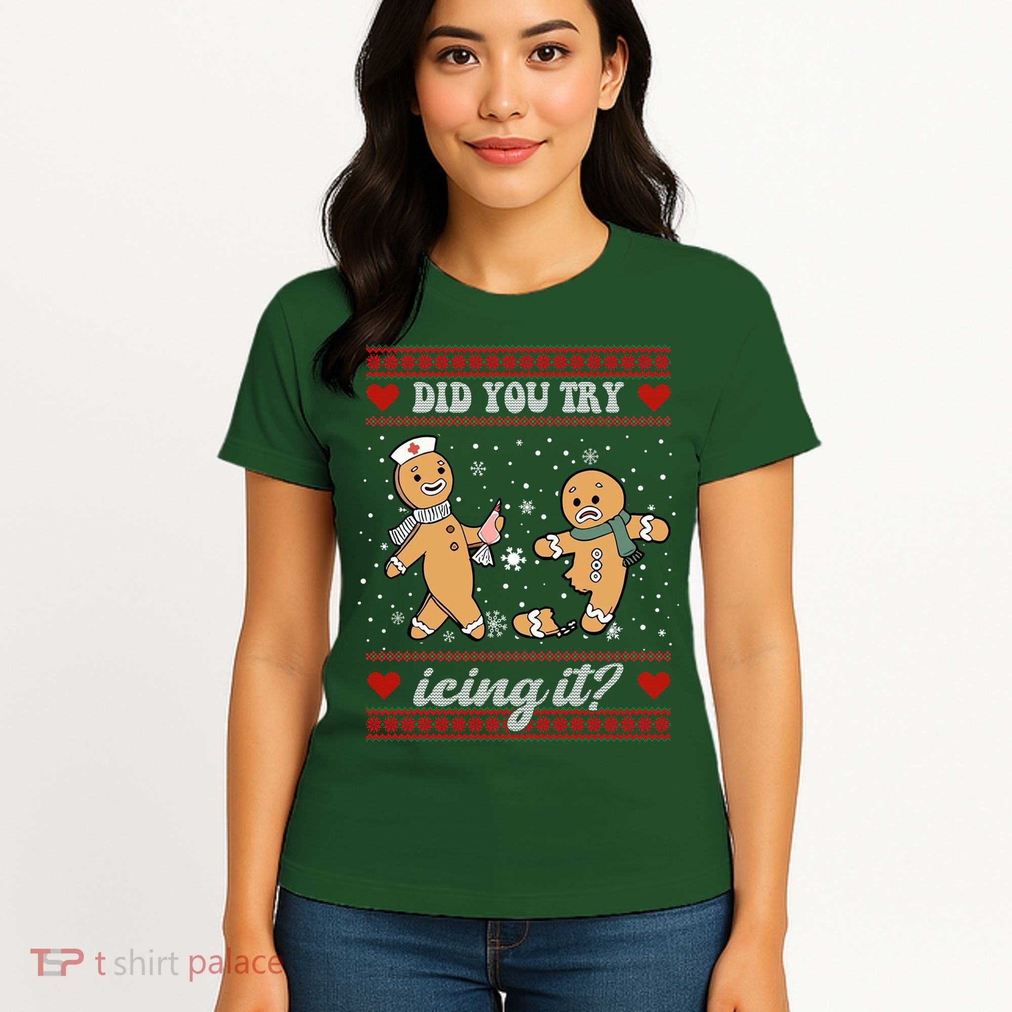 Did You Try Icing It Funny Christmas Gingerbread Cookie Women's T-Shirt