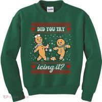 Did You Try Icing It Funny Christmas Gingerbread Cookie Kids Sweatshirt thumb 0