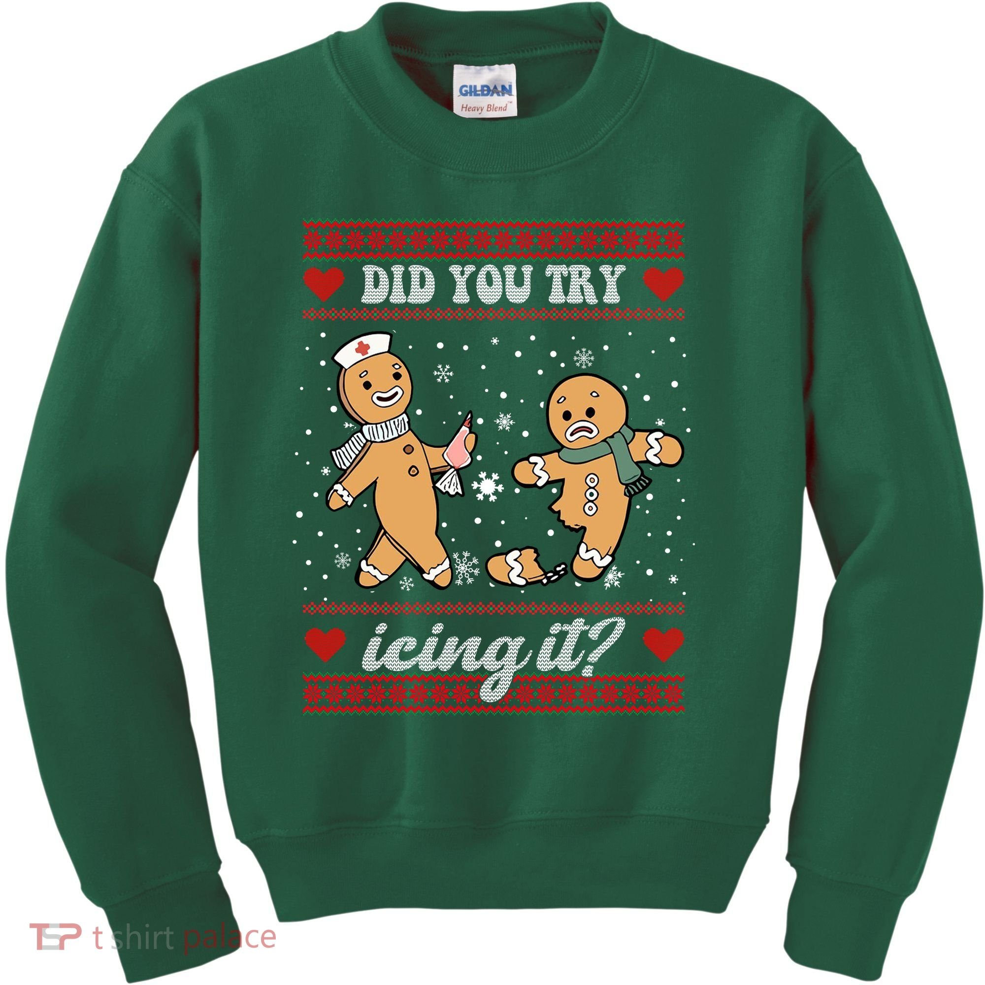 Did You Try Icing It Funny Christmas Gingerbread Cookie Kids Sweatshirt