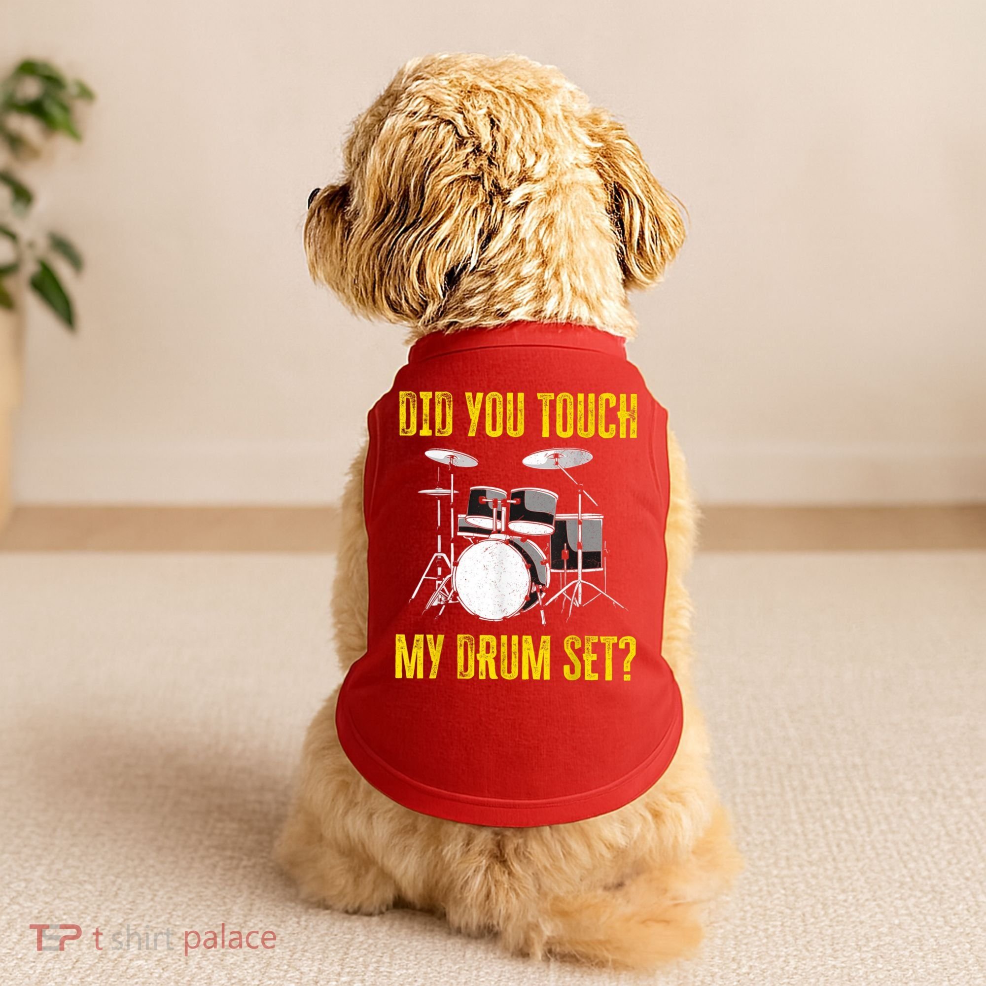 Did You Touch My Drum Set Funny Percussion Music Doggie Tank