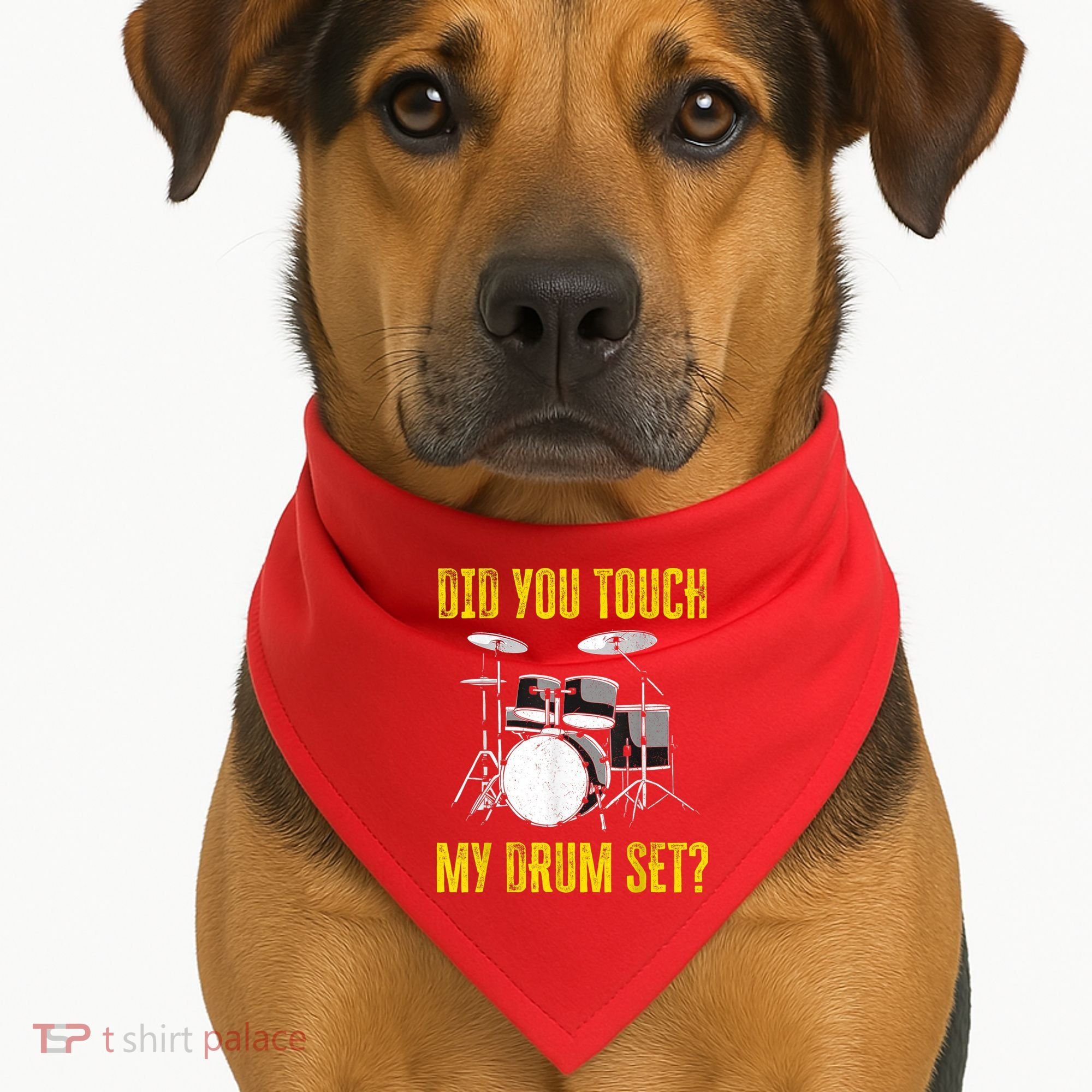 Did You Touch My Drum Set Funny Percussion Music USA-Made Doggie Bandana