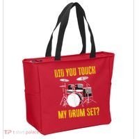 Did You Touch My Drum Set Funny Percussion Music Tote Bag thumb 2