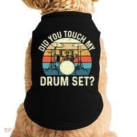 Did You Touch My Drum Set Retro Drummer Drumming Doggie Tank thumb 0