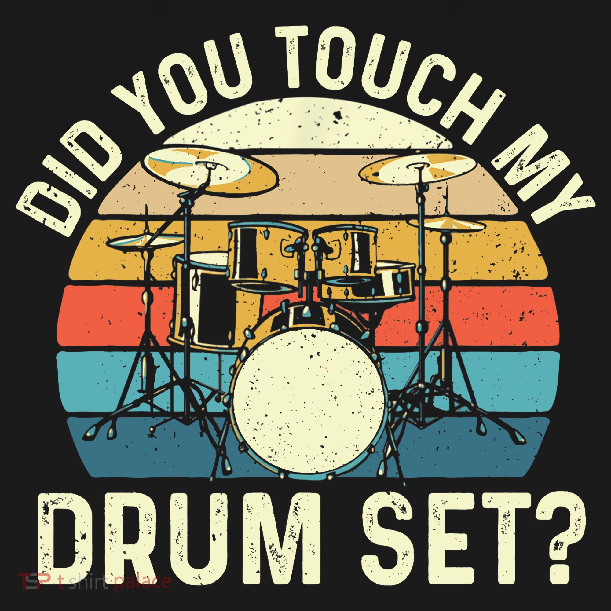 Did You Touch My Drum Set Retro Drummer Drumming Doggie Tank