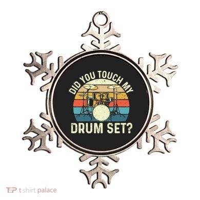 Did You Touch My Drum Set Retro Drummer Drumming Ornament