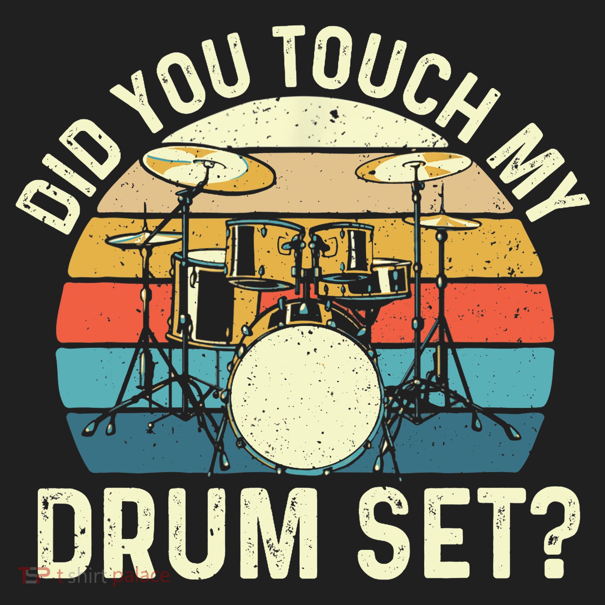 Did You Touch My Drum Set Retro Drummer Drumming Golf Towel