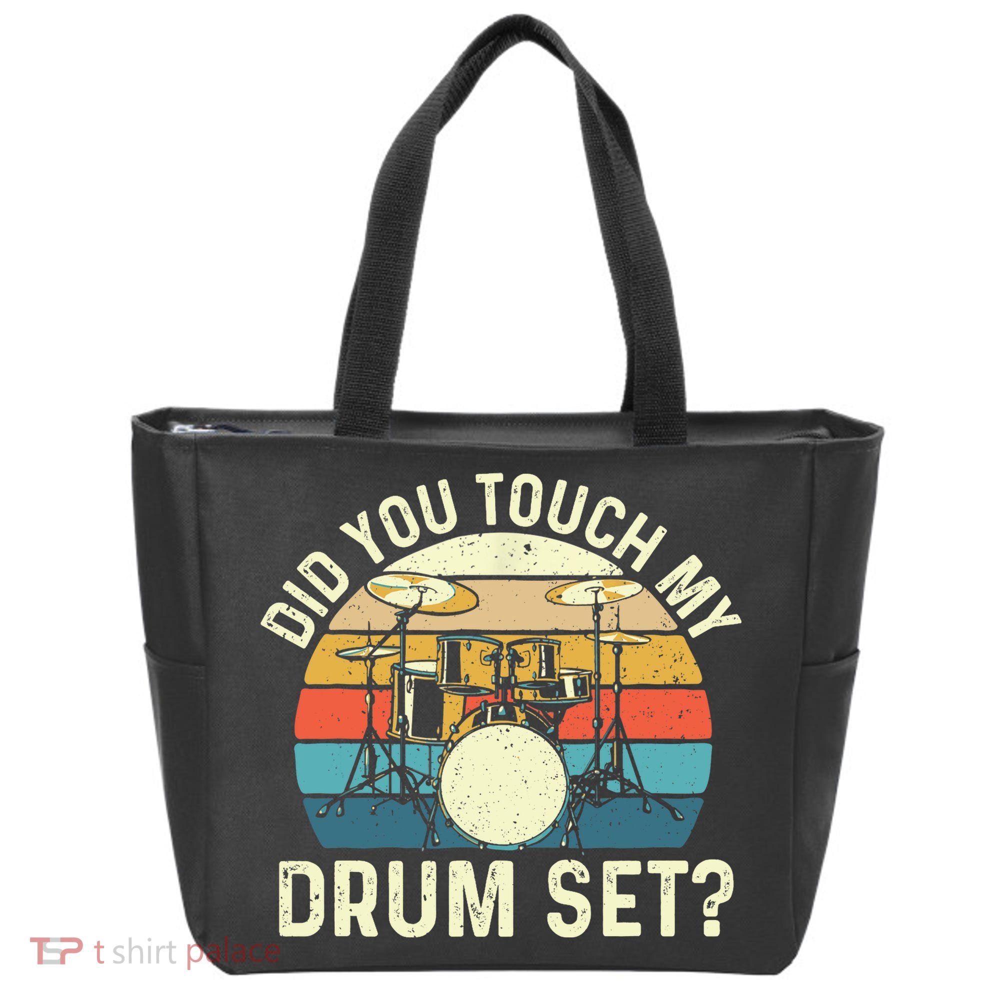 Did You Touch My Drum Set Retro Drummer Drumming Tote Bag