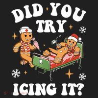 Did You Try Icing It Funny Nurse Christmas Gift Hat thumb 2