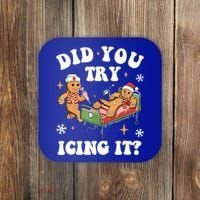 Did You Try Icing It Funny Nurse Christmas Gift Coaster thumb 0