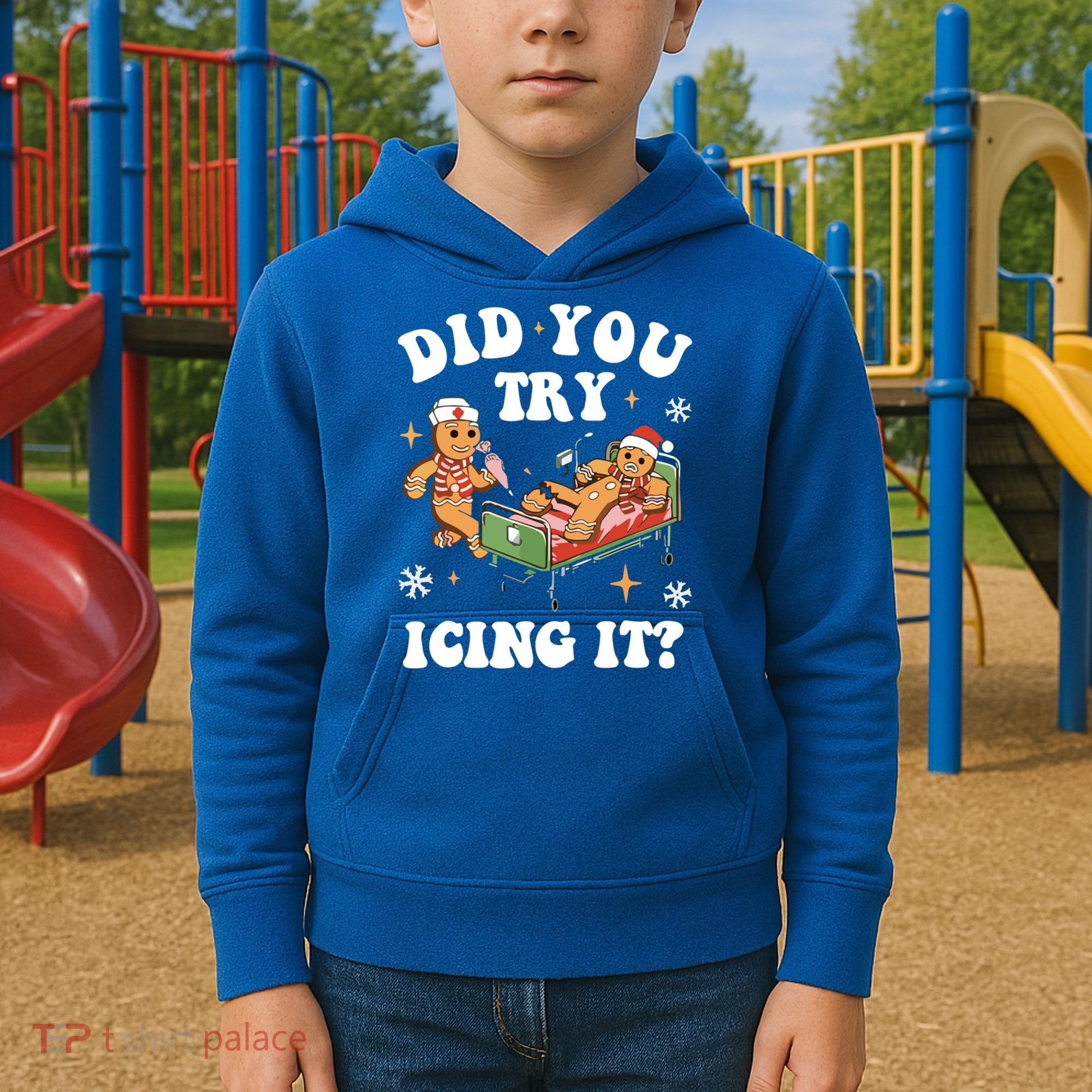 Did You Try Icing It Funny Nurse Christmas Gift Kids Hoodie