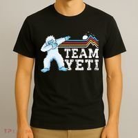 Dabbing Yeti Vintage Sunset Mountain Bigfoot Lover Team Yeti T-Shirt thumb 3